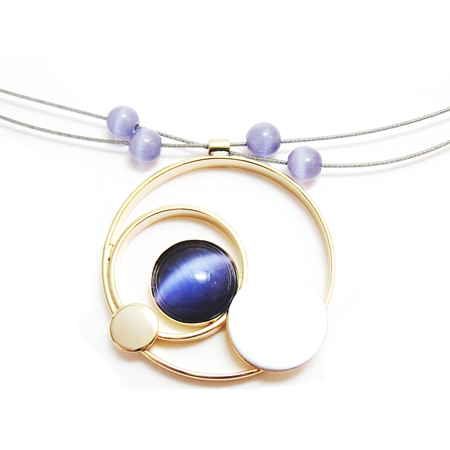 Christophe Poly Purple Two-tone Circle Necklace - Click Image to Close